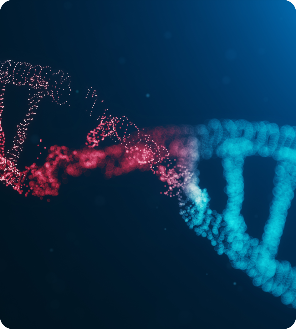 DNA image with dark blue background