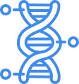 An icon of a DNA strand with specific areas highlighted.