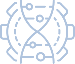 Illustration of a DNA strand with the structure being analyzed.